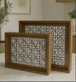 طقم صواني خشب